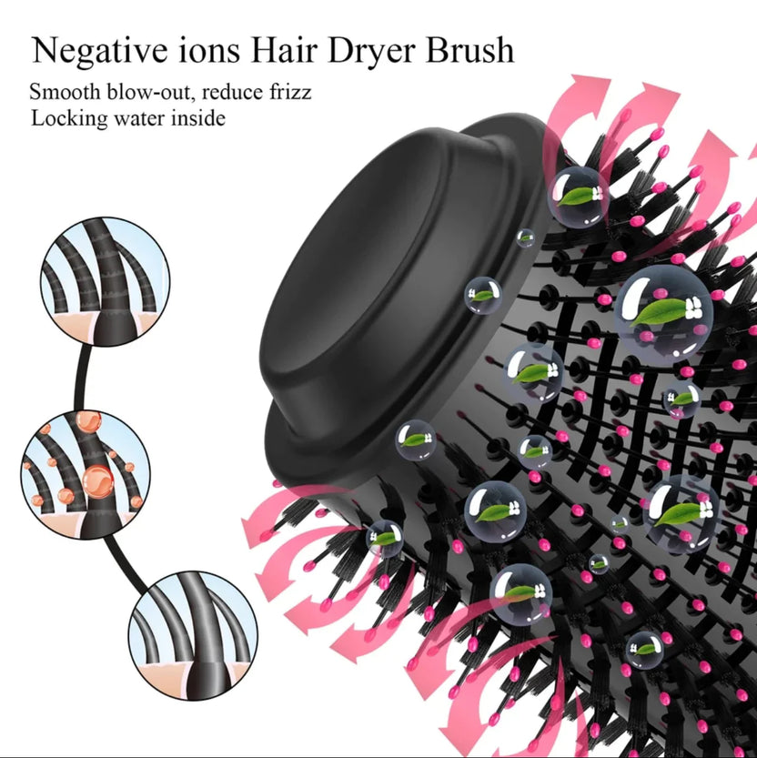One Step Hot Air Brush 3-in-1 – Hair Dryer, Straightener, Curler & Styling Comb