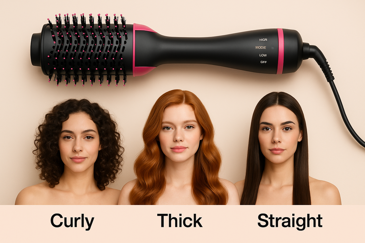 One Step Hot Air Brush 3-in-1 – Hair Dryer, Straightener, Curler & Styling Comb