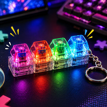 Mechanical Keyboard Keychain LED Fidget Toy