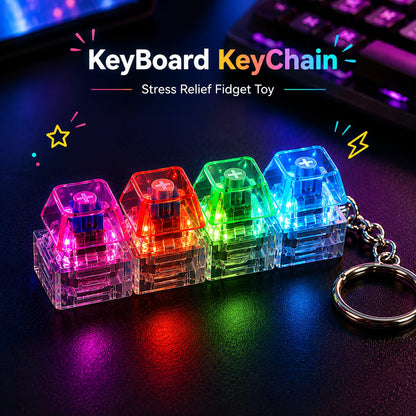 Mechanical Keyboard Keychain LED Fidget Toy